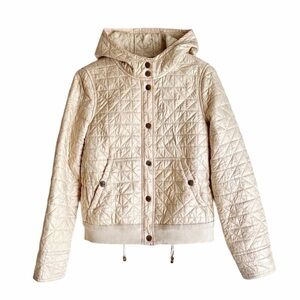 Marc by Marc Jacobs Quilted Hooded Jacket | Luxe Cream Neutral | Size S